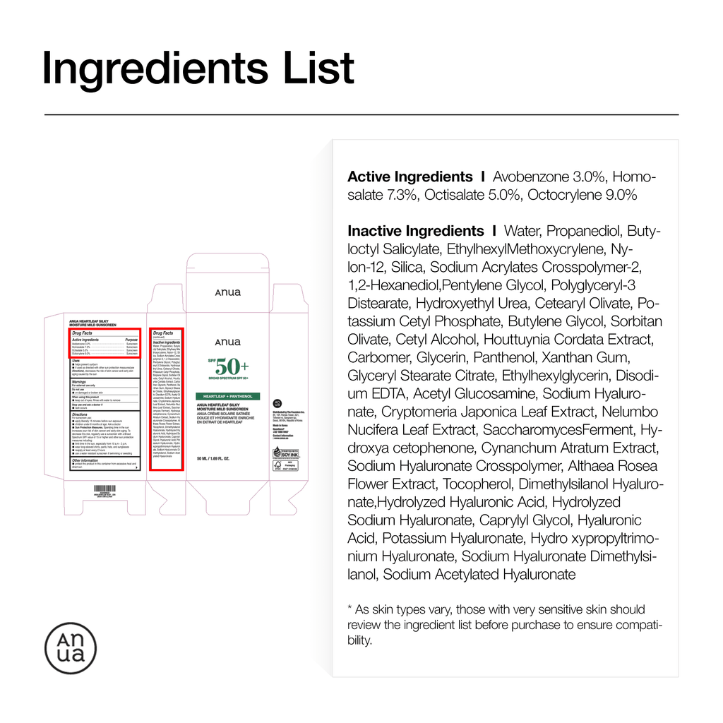 Heartleaf Silky Moisture Mild Sunscreen